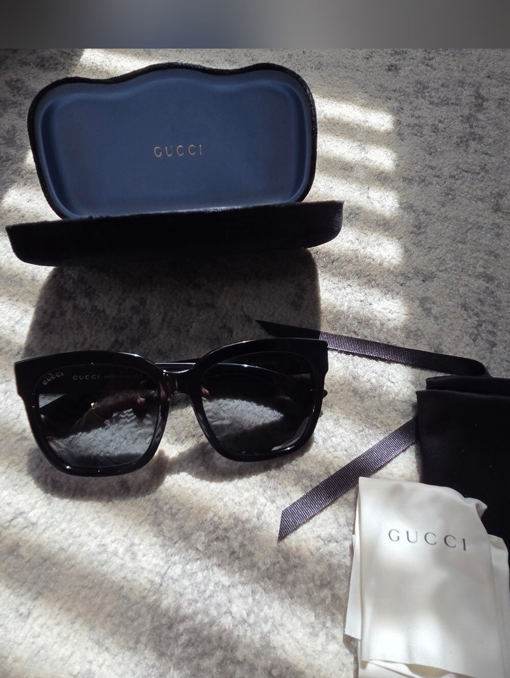 Gucci Black Women's Oversized Square Sunglasses with Case